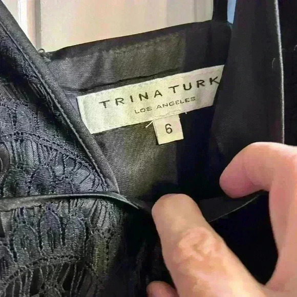 NWOT Trina Turk little black lace dress - Picture 5 of 10